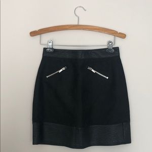 H&M faux leather and suede skirt
